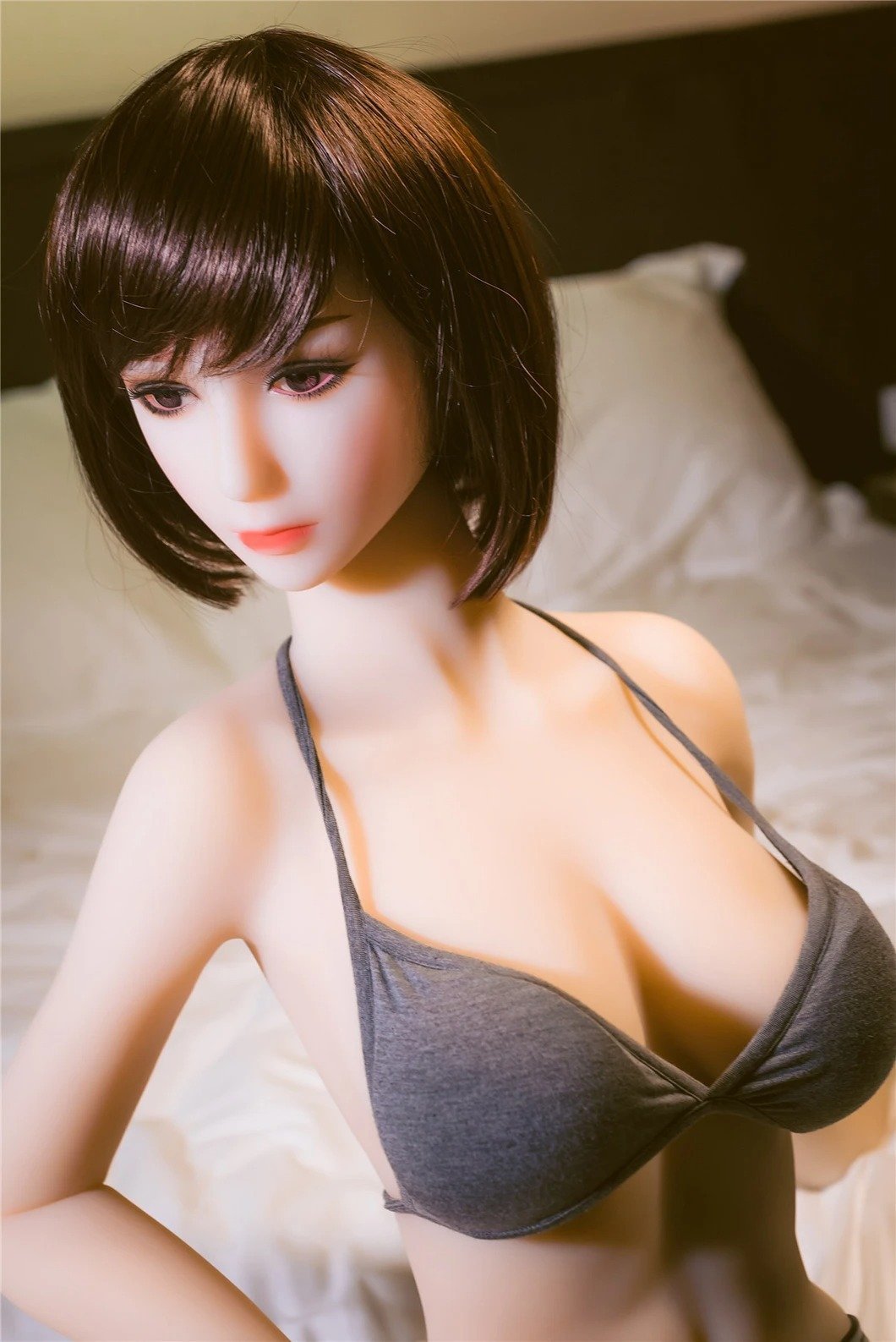 SM 148cm white big boobs Japanese cute short hair lifesize sex doll Aya - tpesexdoll.com