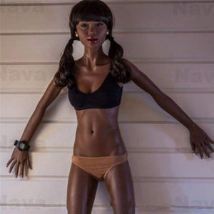 155cm ( 5.08ft ) Flat Breast cute slim Black WM Sex Doll Viola - tpesexdoll.com