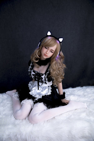 Sanhui 158cm cosplay sex doll playing a maid with eyes closed-Minyan - tpesexdoll.com