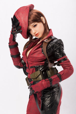 Sanhui 158cm Silicone Sex Doll Red Short Hair Small Chest Slim Asian Face Sex Doll-Qinxue - tpesexdoll.com