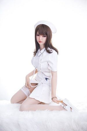 SanHui 158cm small breasts skinny cosplay sex doll in nurse uniform brown hair silicone sex doll-Shiwei - tpesexdoll.com