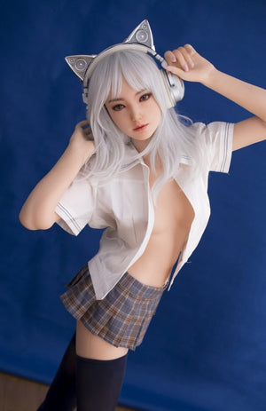 Sino 158cm Silver hair cute small boobs real Anime School Girl Sex Doll Hinata - tpesexdoll.com