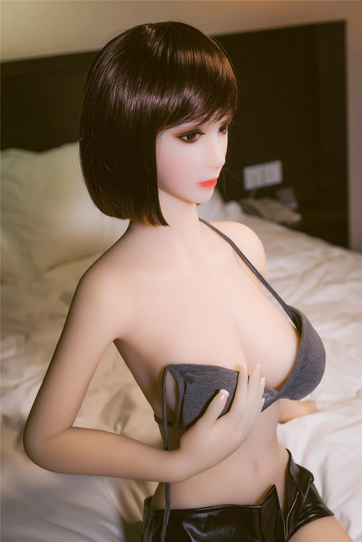 SM 148cm white big boobs Japanese cute short hair lifesize sex doll Ay -  tpesexdoll.com