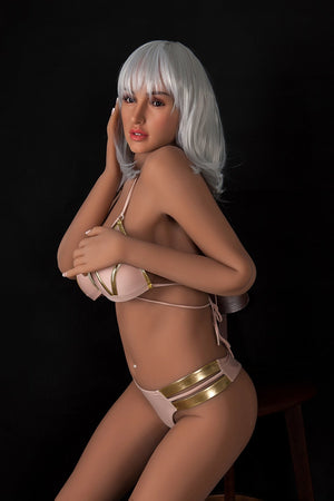 XY Doll 170cm（48kg）Tan Medium Breasts sliver hair curvy sex doll - Isabel - tpesexdoll.com