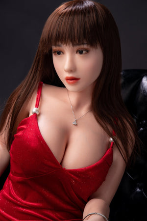 Yuqudoll 163cm red sexy sweet long hair real silicone big breast sex doll Rossie - tpesexdoll.com